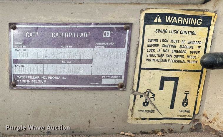 image for item MQ9299 1994 Caterpillar 330L  excavator