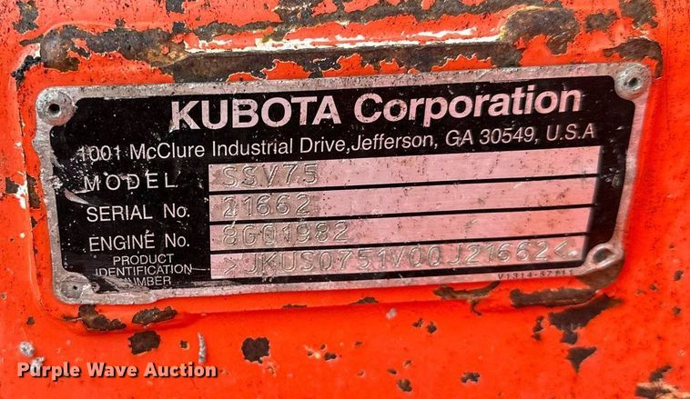 image for item MQ9308 2016 Kubota SSV75  skid steer loader