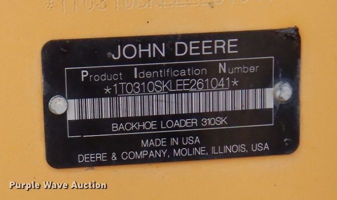 image for item MQ9314 2014 John Deere 310SK  backhoe