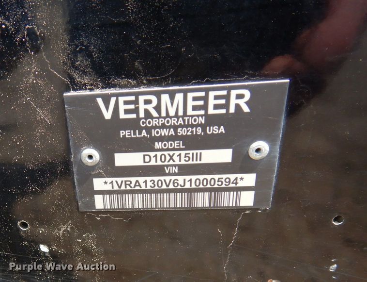 image for item MQ9315 2018 Vermeer D10X15 Series III  directional boring unit