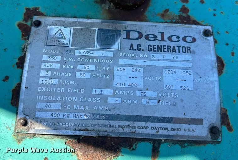 image for item MQ9318 Delco E7354  generator