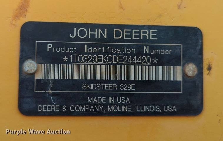 image for item MY9810 2013 John Deere 329E  tracked skid steer loader