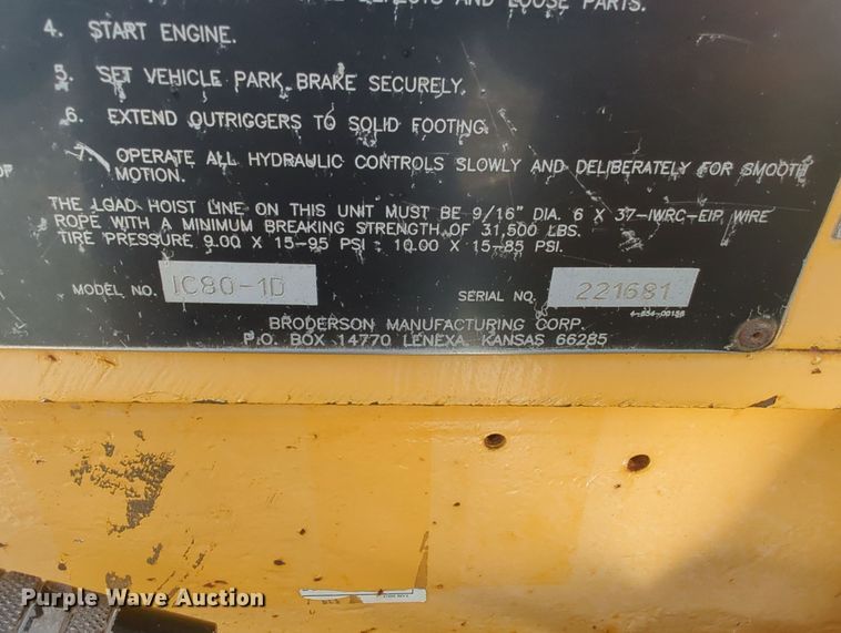 image for item MY9869 1994 Broderson IC80-1F  crane