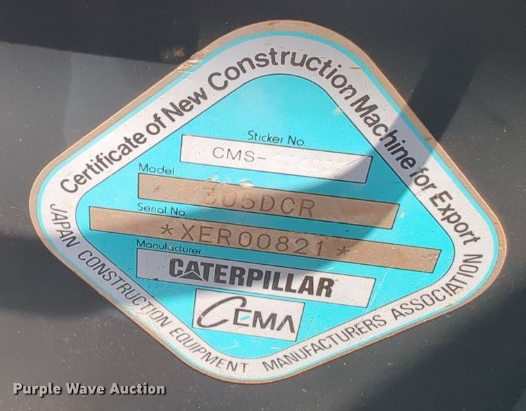 image for item MY9881 2011 Caterpillar 305D CR  mini excavator