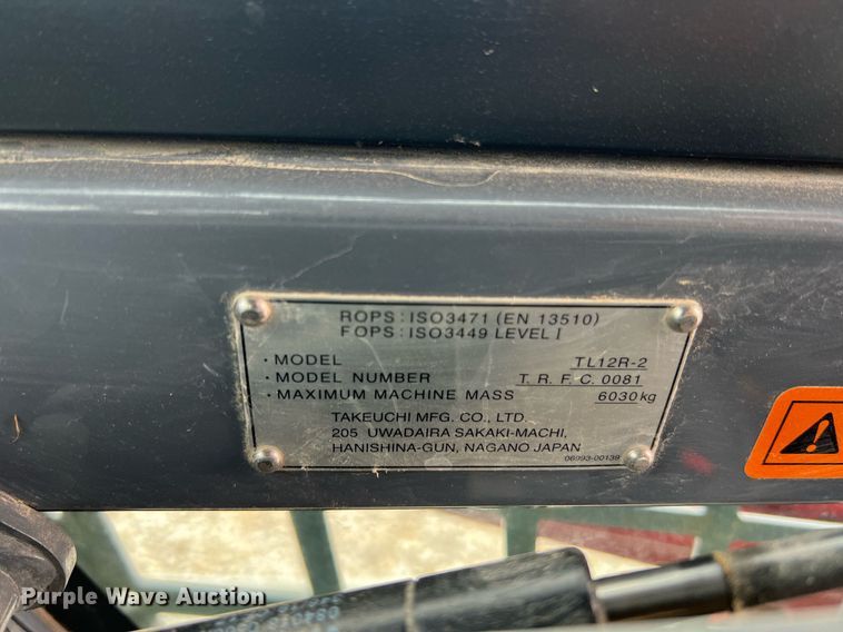 image for item NI9001 2020 Takeuchi TL12R2 tracked skid steer loader