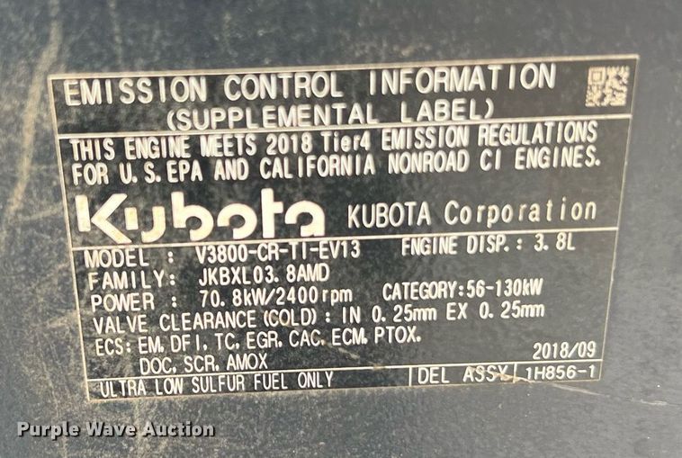 image for item NI9005 2019 Kubota SVL95-2S tracked skid steer loader