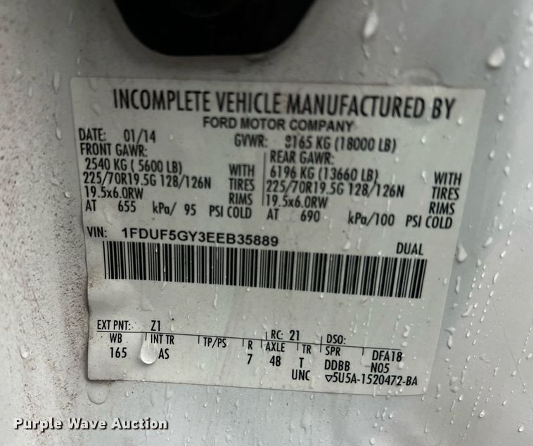 image for item NI9016 2014 Ford F550 Super Duty XL  utility / service truck