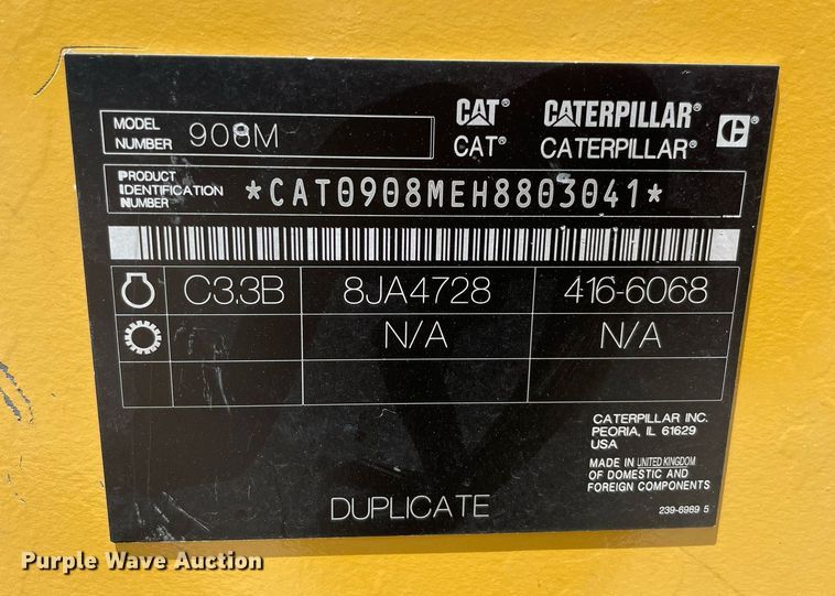image for item NT9424 2018 Caterpillar 908M  wheel loader