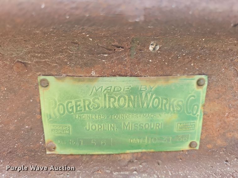 image for item NT9825 1936 Rogers Iron Works Co. 156  rock crusher