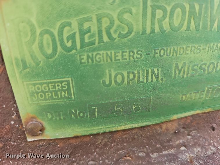 image for item NT9825 1936 Rogers Iron Works Co. 156  rock crusher