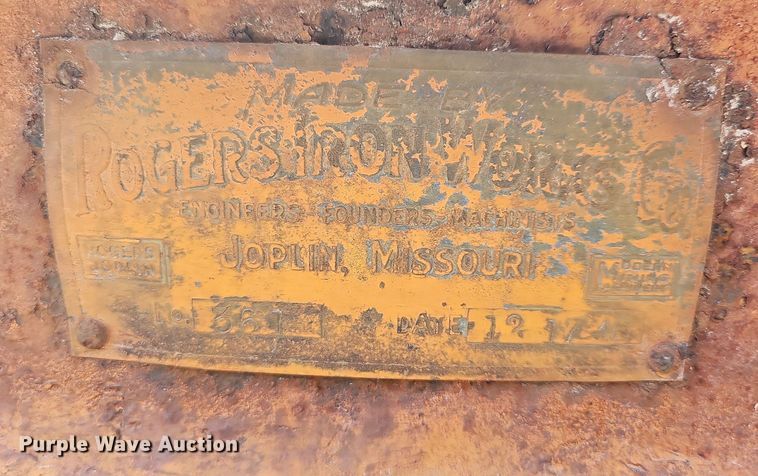 image for item NT9826 1940 Rogers Iron Works Co.  rock crusher