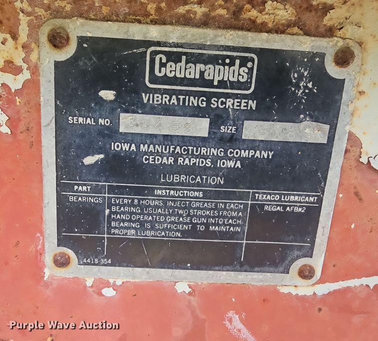 image for item NT9828 Cedarapids  screen