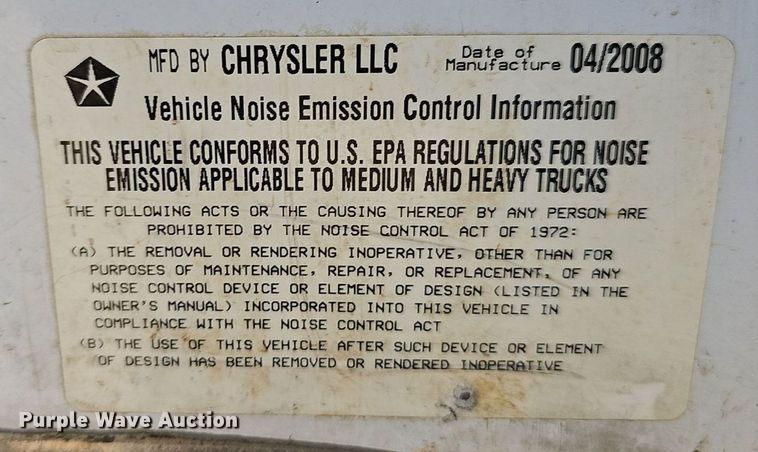 image for item NT9866 2008 Dodge Ram 5500HD  bucket truck