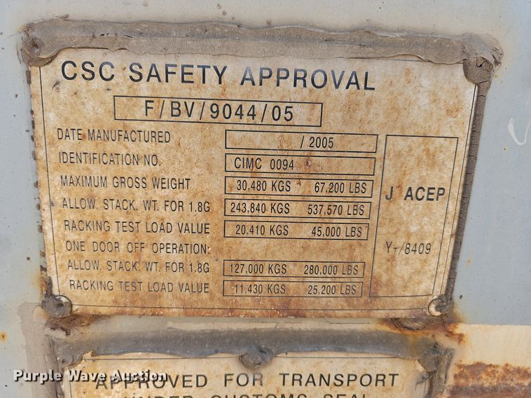 image for item NT9888 2005 Meganium High Cube  shipping container