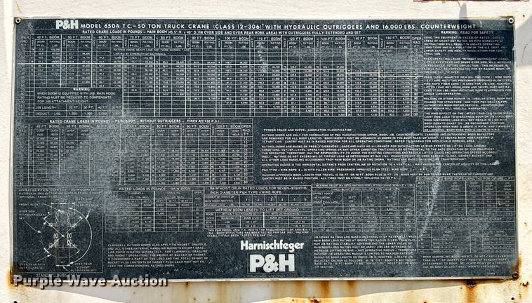 image for item OK9732 1973 P&H 650ATC  crane