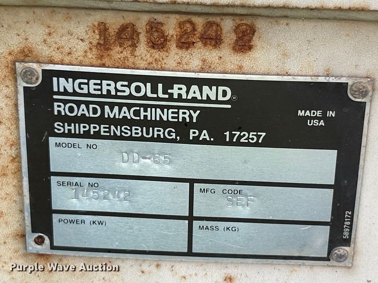 image for item OK9745 1996 Ingersoll Rand DD-65  double drum vibratory roller