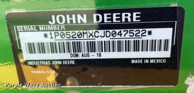 image for item DN4730 2018 John Deere 5075E  MFWD tractor