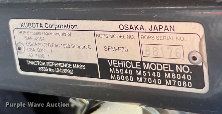 image for item LF9383 Kubota M7060D  MFWD tractor