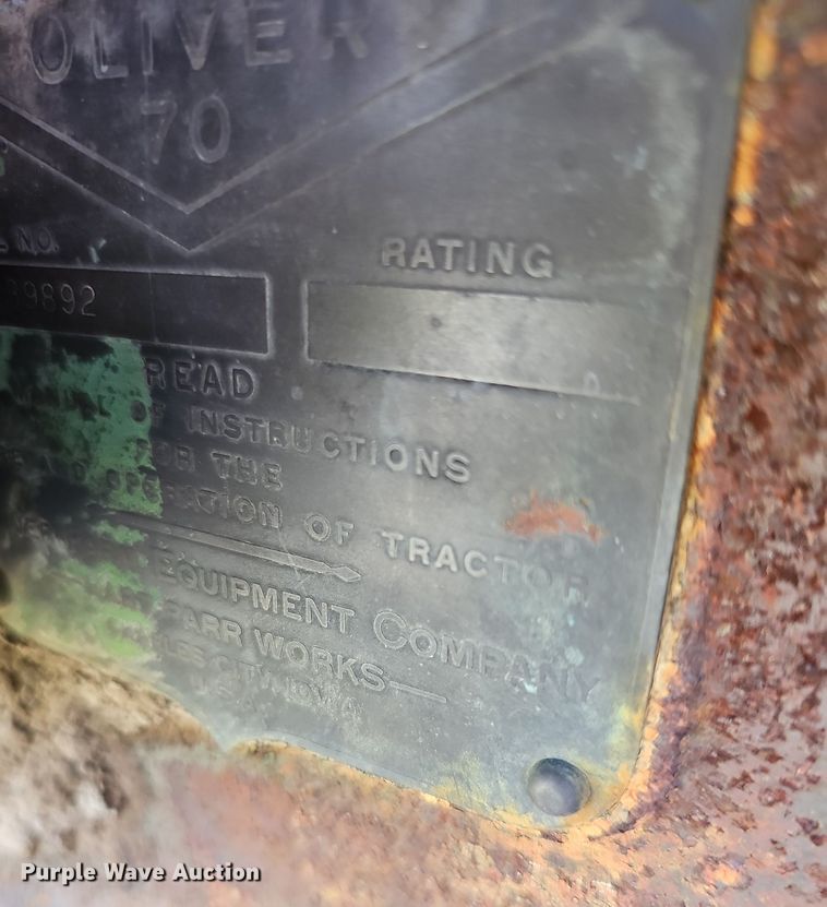 image for item NU9129 1941 Oliver 70  tractor