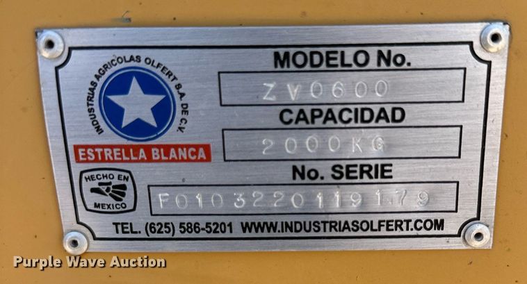 image for item OC9313 Estrella Blanca ZV600  feed grinder/mixer