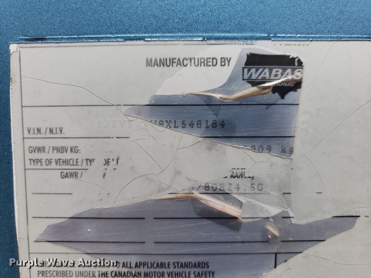 image for item DO2946 1999 Wabash  refrigerated van trailer