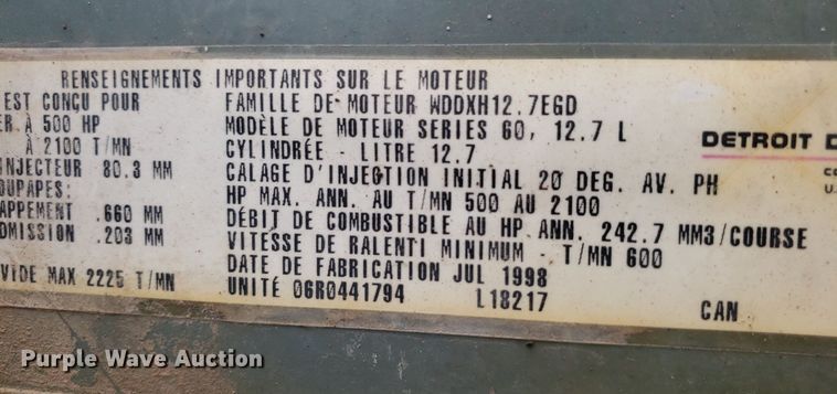 image for item DO3046 1999 Western Star 4900  dump truck