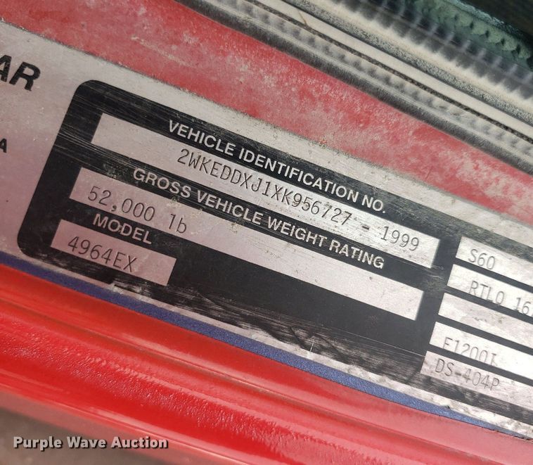 image for item DO3046 1999 Western Star 4900  dump truck