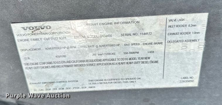 image for item DP3166 2017 Volvo VNL  semi truck