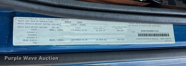 image for item DP3166 2017 Volvo VNL  semi truck