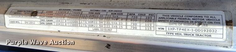 image for item DP3328 2013 Peterbilt 367  semi truck