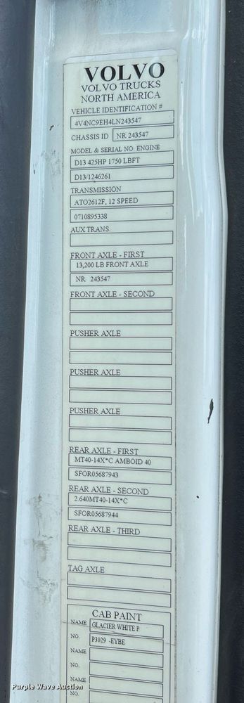 image for item DQ2140 2020 Volvo VNL860  semi truck