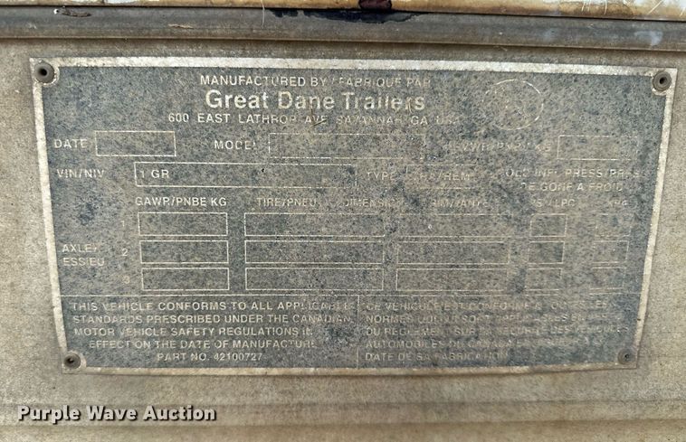 image for item DQ7351 1998 Great Dane  refrigerated van trailer