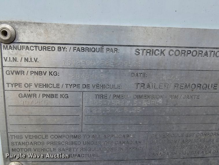 image for item KG9598 2006 Strick  dry van trailer