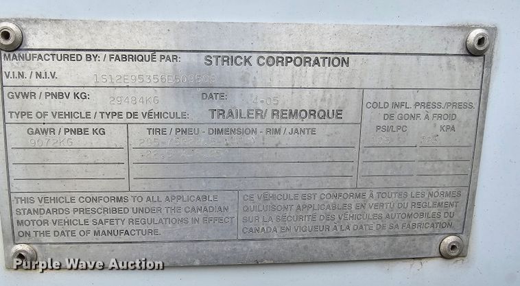 image for item KG9598 2006 Strick  dry van trailer