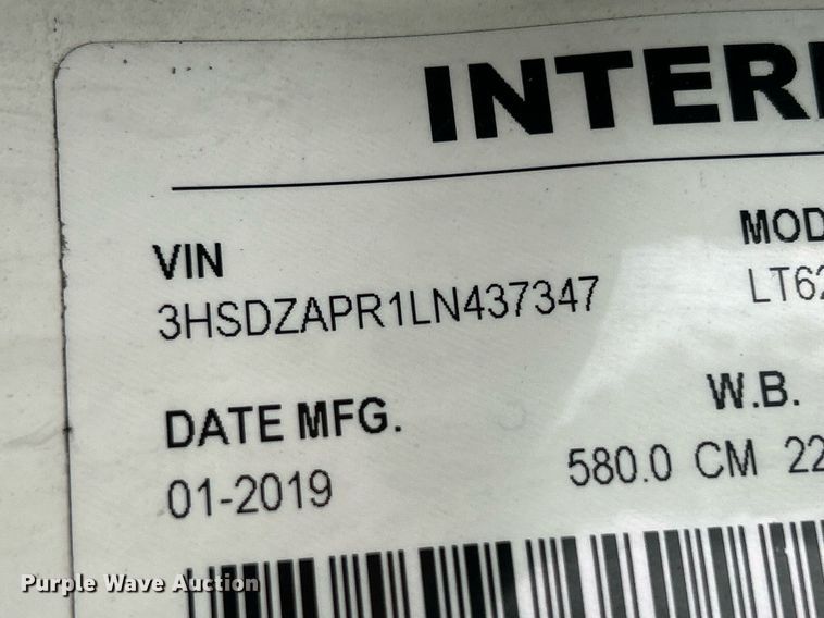 image for item LJ9774 2020 International LT625  truck cab and chassis