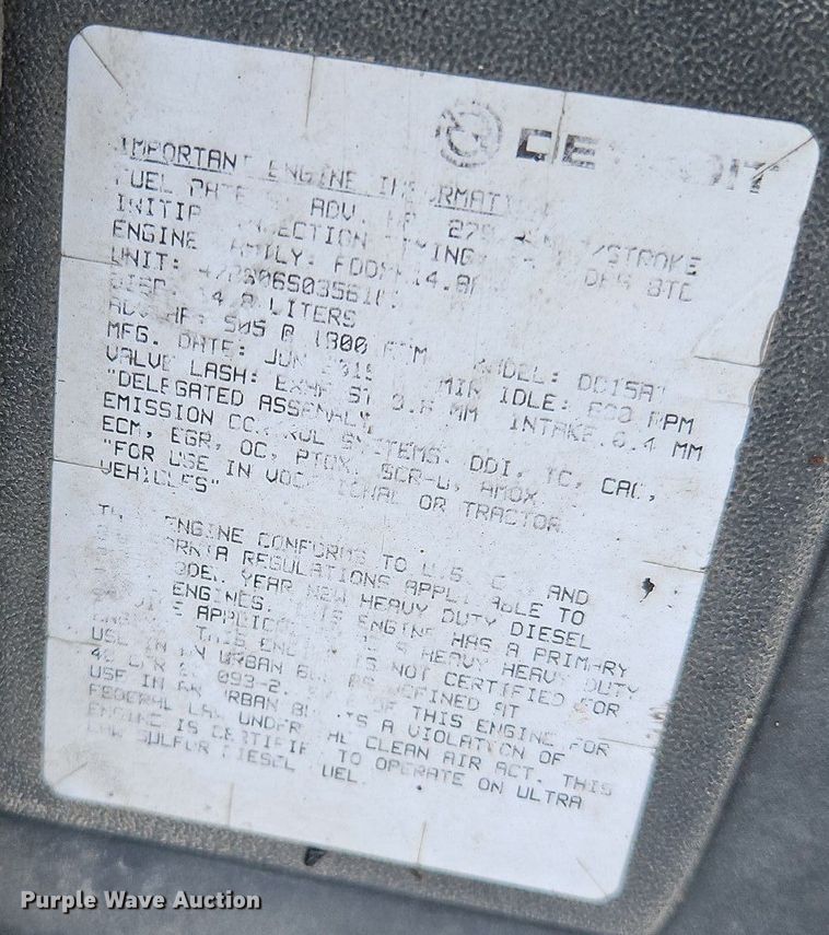 image for item LL9280 2016 Freightliner Cascadia  semi truck