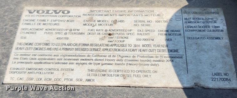 image for item LX9707 2015 Volvo VNL  semi truck