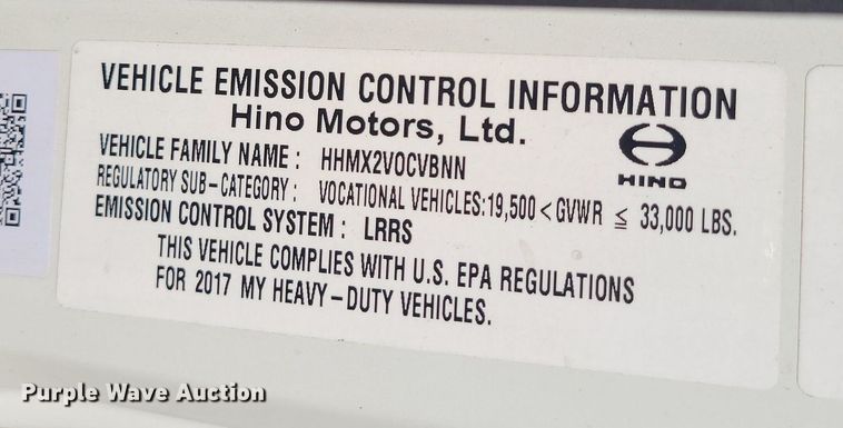 image for item MG9711 2017 Hino 268A  box truck