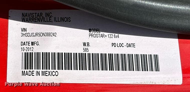 image for item ML9105 2013 International ProStar  semi truck