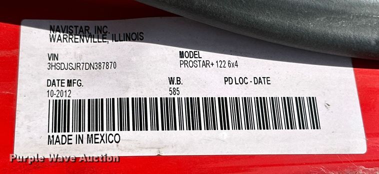 image for item ML9106 2013 International ProStar  semi truck