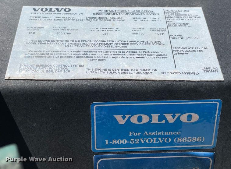 image for item NT9428 2017 Volvo VNL 780  semi truck