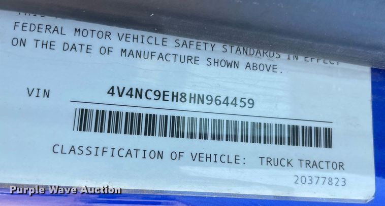 image for item NT9428 2017 Volvo VNL 780  semi truck