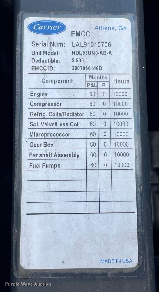 image for item NY9598 2008 Utility VS2RA  refrigerated van trailer