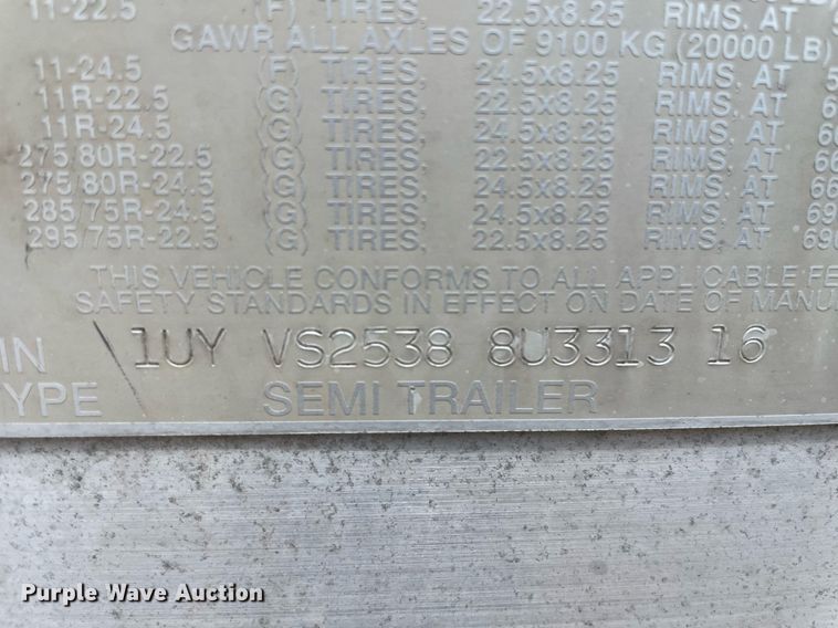 image for item NY9598 2008 Utility VS2RA  refrigerated van trailer