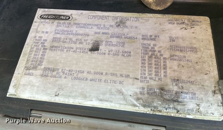 image for item NY9604 2016 Freightliner Cascadia Evolution CA125SLP  semi truck