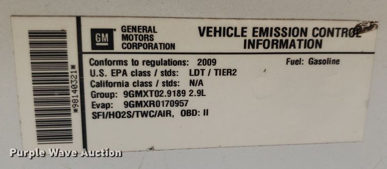 image for item DO2963 2009 Chevrolet Colorado  pickup truck