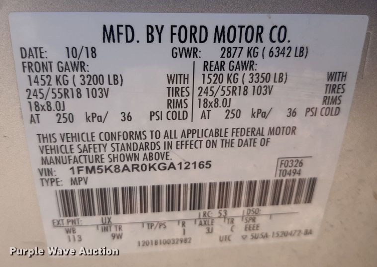 image for item DO3049 2019 Ford Explorer Police Interceptor  SUV