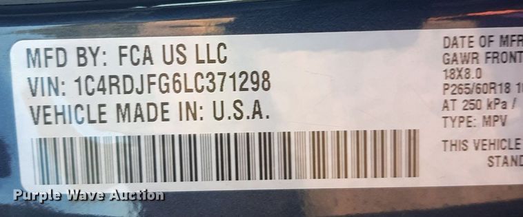 image for item DO3051 2020 Dodge Durango  SUV