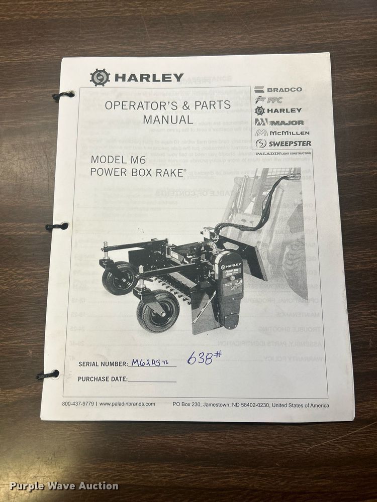 image for item DQ0904 Harley M-6  skid steer power rake