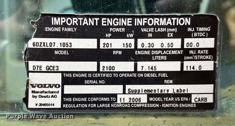 image for item DQ2147 2008 Volvo G930  motor grader